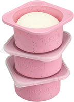 PLUS 1000ml Pizza Dough Proofing Containers for DIY family Artisan Pizza, Food Grade Silicone Stackable Boxes with Lids, Freezer, Fridge, Dishwasher Safe-Sprinkles Pattern-3 Pack (Cotton Candy)