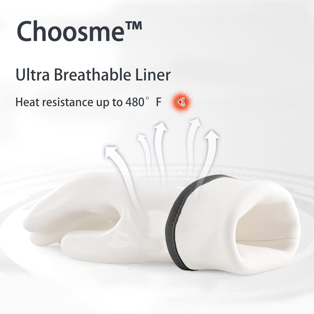 Silicone Oven Gloves - Heat Resistant, Barbecue, Reusable, Waterproof, Cotton Lined Mitts - XL