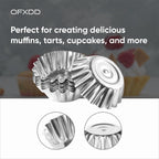 Muffin Cups for Kitchen Baking 2.36 Inch - Metal Egg Tart Molds for Baking, 30 Pcs - Reusable Mini Tart Tins and Cupcake