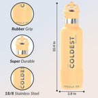 Coldest Insulated Water Bottle with Straw Lid - Stainless Steel Metal Insulated Bottle for Men & Women (Sahara Peach, 21 oz)