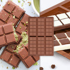 Chocolate Bar Mold Deep Silicone Break-Apart Chocolate Mold Non-Stick Chocolate Mold Dubai Chocolate Bar Mold Pistachio (10 Snap, Set of 2) (10 Snap)