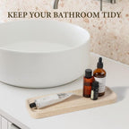 Koville Marble Tray, 12"x8" Marble Vanity Tray for Bathroom Kitchen Countertop, Rectangular Stone Tray for Cosmetics Perfume Trinket, Decorative Catchall Trays (12"x4"-Travertine)