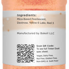 Bakell - Tinker Dust Creamsicle Orange Edible Glitter for Cakes, Cupcakes, Cake Pops, Drinks, Desserts and Beverages, 1x 45g Shaker Jar