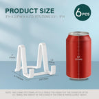 Artliving Plate Display Stands Easel Holder - 3-Inch Plastic Stand for Small Decorative Plates, Pictures and Photos - White (6-Pack)