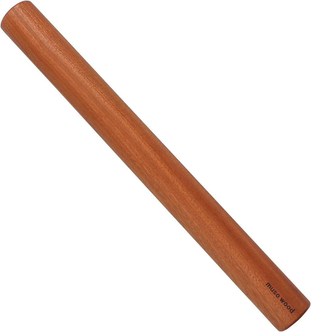 Muso Wood Sapele Wooden Dowel Rolling Pin for Baking,Tapered Roller for Fondant, Pie Crust, Cookie, Pastry (Dowel 17.5inch)