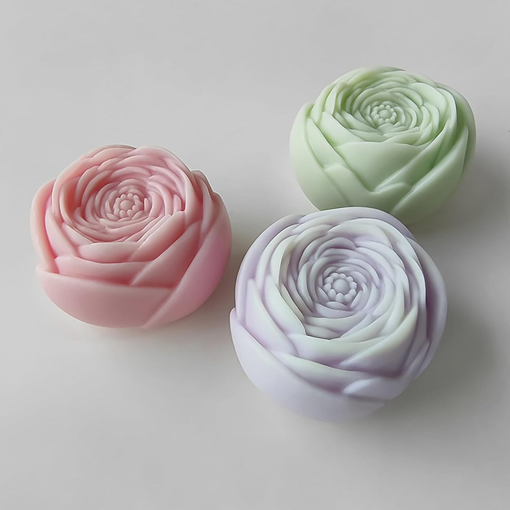 Rose Ball 3D Round Flower Peony Resin Casting Molds - Silicone Mold for Candle Making & Home Decor