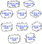 Frame Cookie Cutters 10pcs Stainless Steel Plaque Cookie Cutter Difference Shapes, DIY Fondant Cutters Tiles Metal Pancake Molds for Biscuit Wedding Baking Decorations Holiday Birthday Party