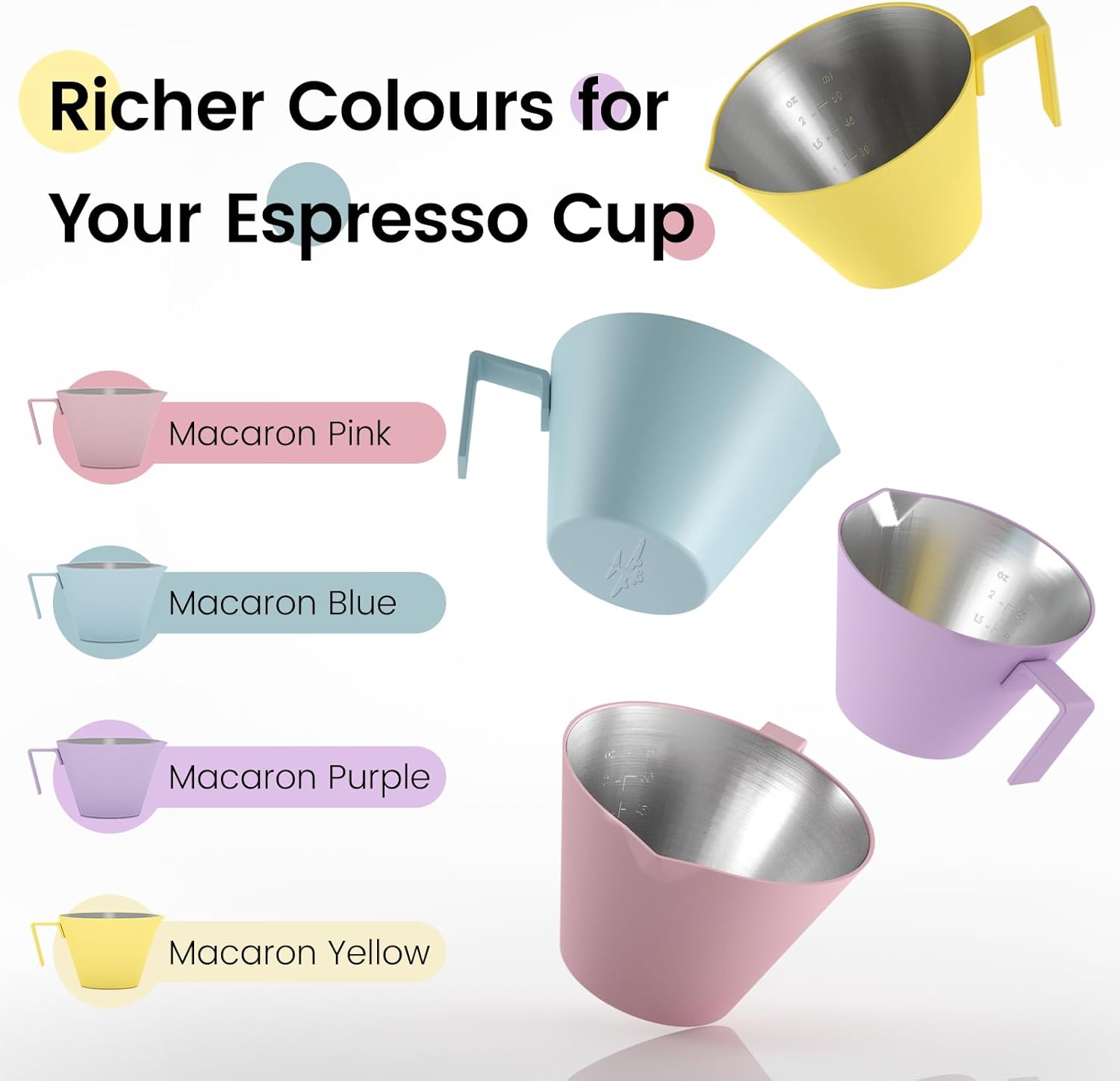 MHW-3BOMBER Espresso Measuring Cup with 3 oz Sauce Cup Espresso Shot Cup Stainless Steel Pouring Cup for Tomato Sauce|Steak Sauce|Desserts|Beverages| (Pink) G5739-OS