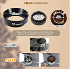 7 Pack Espresso Tamper Station&Coffee Distributor Tamper&Espresso WDT Stirrer&Coffee Tamping&Brush&Coffee Dosing Funnel&Espresso Puck Screen, Multipurpose Tools for Bar Home Office (51 mm)