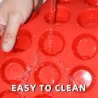 CAKETIME Silicone Muffin Pan, Mini Muffin Pan, Regular 12 Cups and Mini 24 Cups Cupcake Tin Set of 2 for Baking Egg Bites