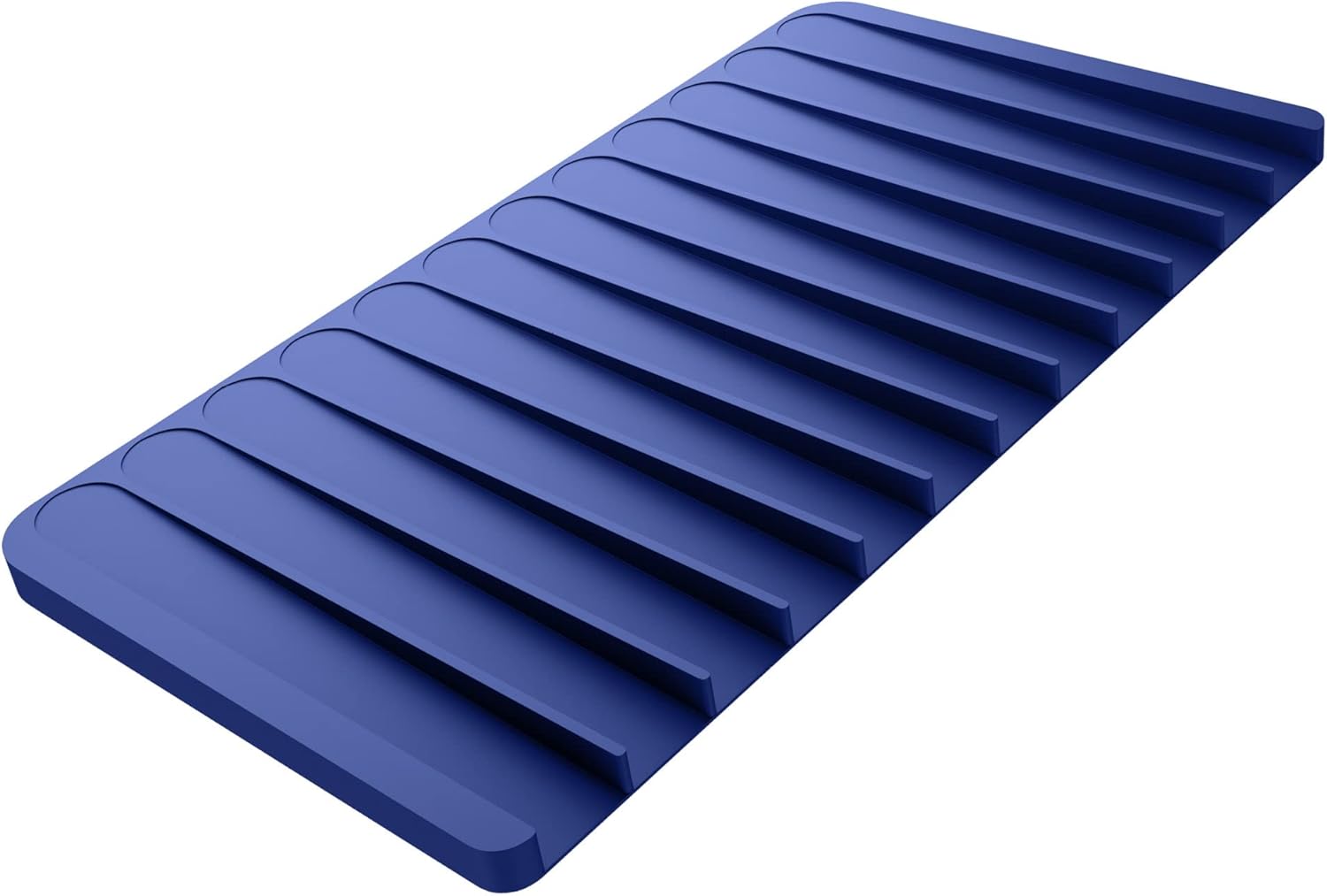 Kraus Self-Draining Silicone Dish Drying Mat or Trivet for Kitchen Counter in Dark Blue, KDM-10DB