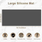 78.7"x23.6" Large Silicone Mat for Kitchen Counter, Heat Resistant Non-Slip Countertop Protector, Waterproof Silicone Craft Mat for Kitchen Island, Semitransparent