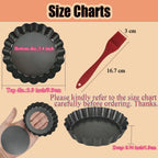 DATANYA 16 Pack Mini Tart Pans 4 Inch with Removable Bottom Round Nonstick Quiche Pan, Heavy Duty Fluted Side Tart Molds for Pies, Mousse Cakes, Dessert Baking