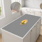 47.2''x23.6''(120cmx60cm) Large Silicone Mat for Kitchen Counter, Non-Slip Heat Resistant Countertop Protector, Waterproof Silicone Craft Mat for Kitchen Island, Translucent Gray