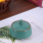 Retro Kitchen Ceramic Canister, 13.53 FL OZ (400 ML) Vintage Food Storage Jar for Tea, Coffee Beans, Herb, Candy, Spices, Nuts (Ancient Green)