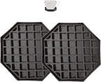 4.1" Octagonal Coffee Drip Tray | Black Plastic Honeycomb Grid Countertop Tray for Coffee, Tea, Wine & Beverage Dispensers,Pack of 2(2, 4.1in)