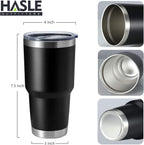 HASLE OUTFITTERS 30oz Stainless Steel Tumbler, Double Wall Vacuum Insulated Travel Mug Tumbler, Durable Insulated Coffee Mug, Gift Box Set (Black, 1)