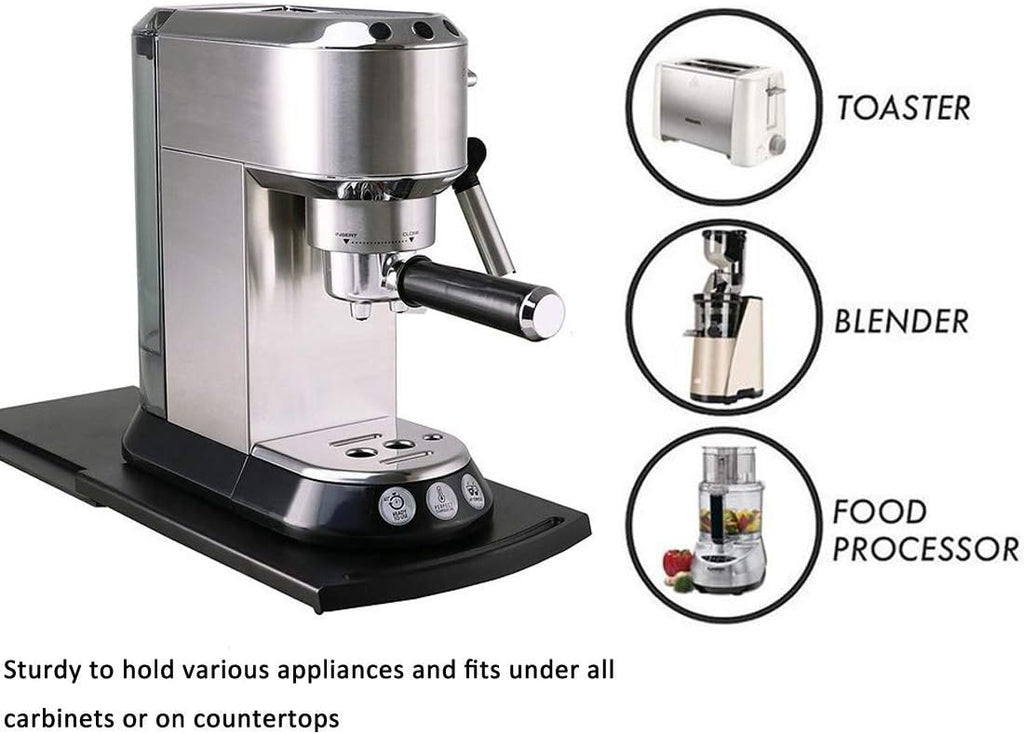 HauSun Handy Sliding tray Sliding Tray Mat for Coffee Maker,Kitchen Appliance Moving Caddy,Countertop Stoage for Air Fryer, Blender, Stand Mixer,Food Processors,2 Sets