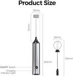 YARRAMATE Rechargeable Milk Frother Wand Handheld, 3 Speed Adjustable Electric Drink Mixer with 2 Whisks, Stainless Steel Stirrer for Coffee, Lattes, Protein Shakes, Matcha, Egg