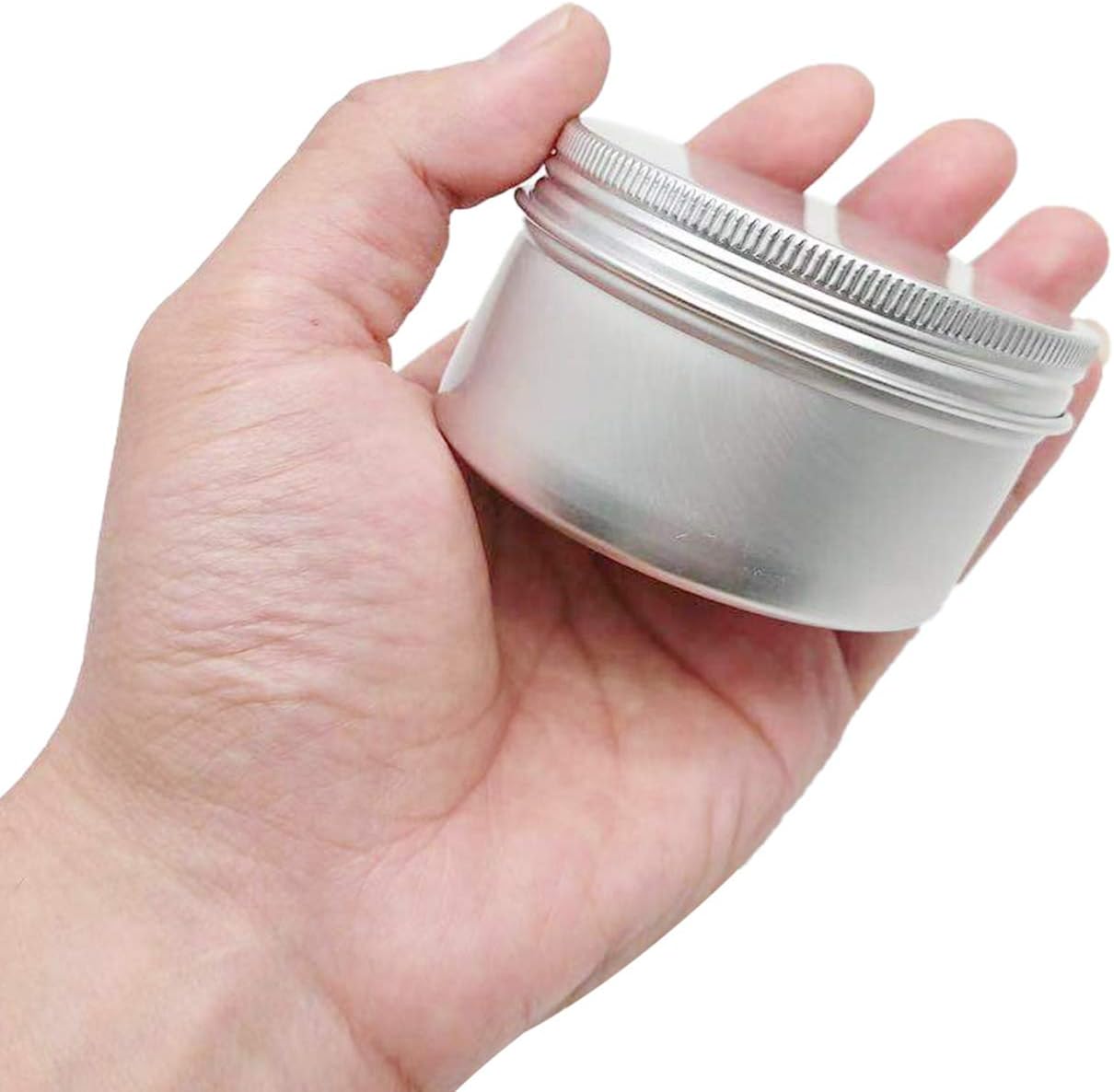 6 Ounce Aluminum Cans 180 mL Screw Lid Metal Storage Tins Containers for Storing Spices, Candies, Lip Balm, Candles, 12 Pcs.