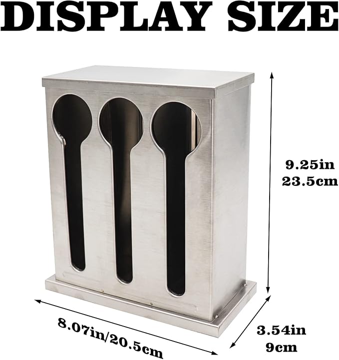 Utensil Dispenser, 3 Compartment Stainless Cutlery Organizer, Plastic Silverware Holder Caddy, Forks Spoons Knives Dispenser, Flatware Organizer for Restaurant Party Buffet Table Kitchen CounterTop