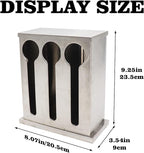 Utensil Dispenser, 3 Compartment Stainless Cutlery Organizer, Plastic Silverware Holder Caddy, Forks Spoons Knives Dispenser, Flatware Organizer for Restaurant Party Buffet Table Kitchen CounterTop