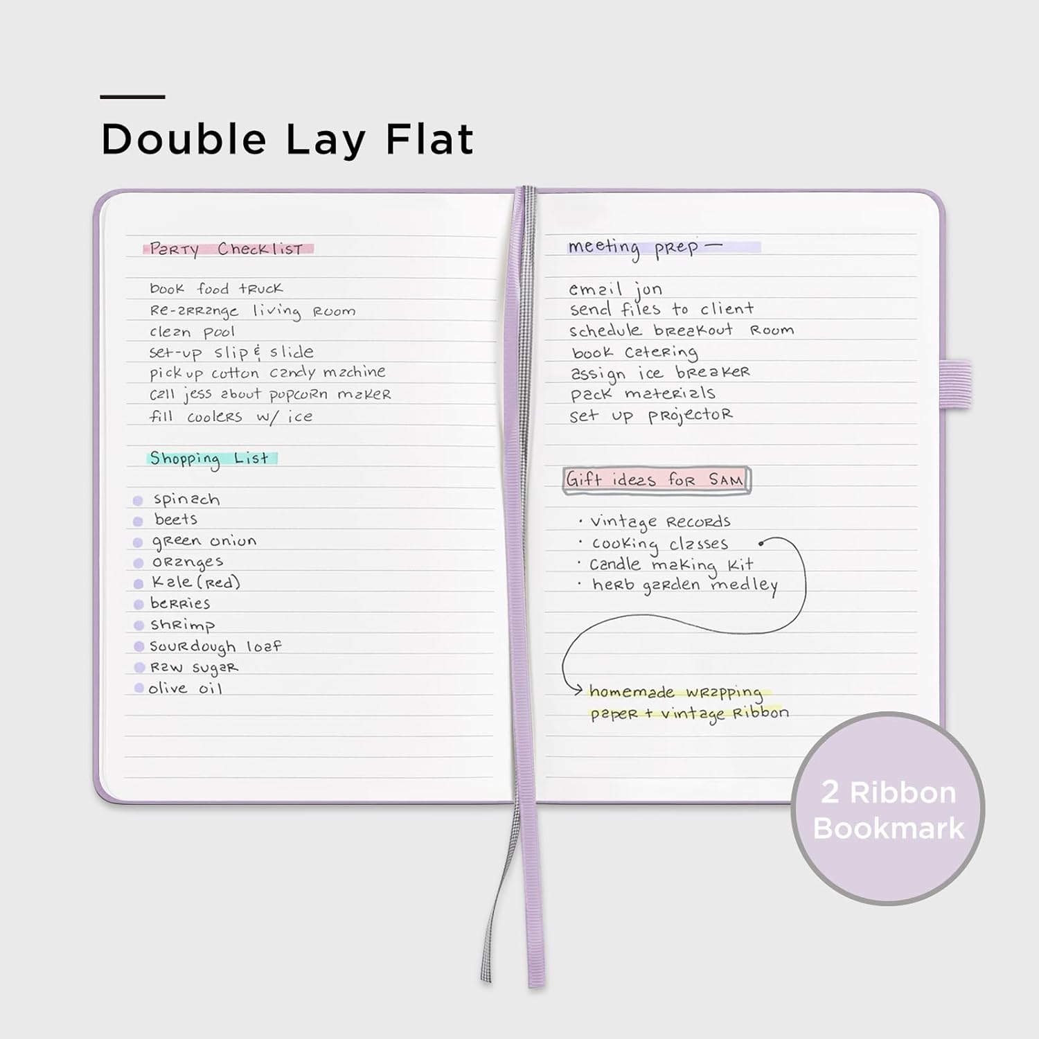 &And Per Se Lined Journal Notebook (5 Packs), 160 Pages, A5 5.7 x 8 inches College Ruled Thick Paper Notebook Journals for Writing, Hardcover Notebooks for Women Men Office School (Lavender)