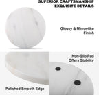 Koville African Natural Marble Cutting Board for Kitchen, 11inch Round Hand Crafted Marble Slab for Cheese, Charcuterie, Pastry Board - Wedding Gift, House Warming Gift(Namib Fantasy)