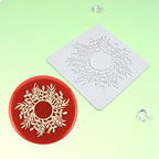 mostsom Silicone Mold 3D Hollow Out Lace Mold Lace Cake Silicone Baking Mold Wreath Design Flower and Leave Lace Mat Fondant Decorating Tool (L_ Flower Wreath)