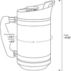 Basecamp Coffee Press - Double Wall Vacuum Insulated Stainless Steel - Bru-Stop Technology, No Grounds in Coffee, No Spill Lid (Snowflake White, 32 fl.oz)