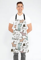 Cartoon Dogs Apron for Women and Men, Adjustable Kitchen Chef Apron for Cooking Baking - Cute Birthday, Anniversary, Mother's Day Apron Presents for Mom Wife Girlfriend Aunt Grandma