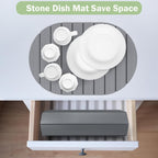 Stone Dish Drying Mat for Kitchen Counter,24"(L)×16"(W) Collapsible Fast-Drying Diatomaceous Earth Mats with Towel Sanding Tool,Versatile Stone Drying Mats for Cups Dishes Bottles