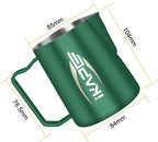 IKAPE Espresso Milk Pitcher, Espresso Steaming Pitcher with Sharp Spout for Espresso Barista Tool, 15.4 oz/450ml Milk Frothing Jug (Green)