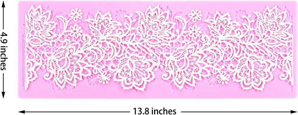 Flower Embossing Candy Silicone Mold Lace Pattern Sugar Craft Cake Decoration, Lace Mat Wedding Cake Decoration Tool