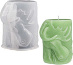 Deer Cylinder Animal Resin Casting Silicone Mold for Home Decor & Candle Making Wave Spiral Mold