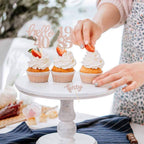 Rose Gold Glitter 40th Birthday Cupcake Toppers 40th Birthday Celebrating Party Decorations - Set of 24