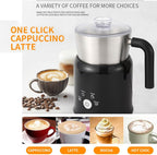 Electric Milk Frother Has Hot and Cold Functions 700-ml Split Stainless Steel Automatic Milk Frother and Steamer with Transparent Lid, Anti-Dry,Dishwasher-Safe