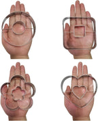 Large Size Donut Design Cookie Cutters Set of 4 pcs, Stainless Steel 4 Shapes Cream-filled Doughnut Fondant Cutter Molds Baking DIY (Round + Square + Heart + Flower)