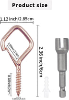 50 PCS Rose Gold Eye Screw Hooks for Hanging Heavy Duty with Safety Buckle.Metal Ceiling Hooks for Hanging Plants Cup Wind Chime Bird Feeders Patio Lights at Indoor&Outdoor