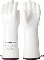 LANON 15" Liquid Silicone Heat Resistant Oven Gloves, Food Grade, CoralAir Liner, Waterproof, Extra Long, Medium