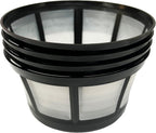 GoldTone Brand Reusable 8-12 Cup Basket Filter | Reusable Basket Coffee Filter Nylon Mesh fits Mr. Coffee, Black + Decker, Proctor Silex (4 Pack)