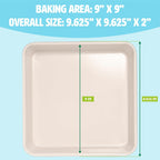 Tasty Clean Ceramic Square Cake Pans Set, 2-Pack of 9-Inch Cake Pans, Durable Aluminized Steel for Professional Results, Clean Ceramic Nonstick Coating, Oven Safe to 425°F, Dishwasher Safe, Aqua