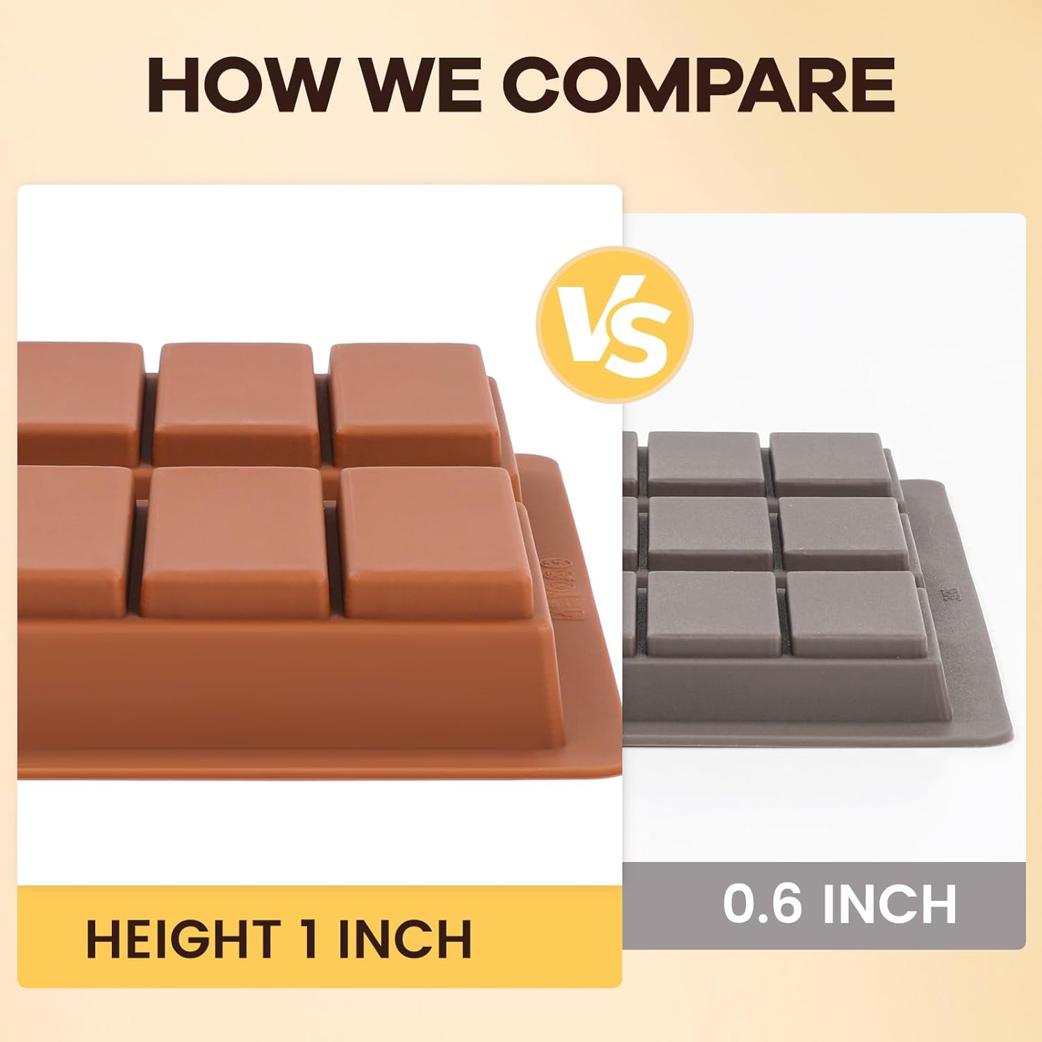 Dubai Chocolate Molds 1 Inch Deep, Silicone Chocolate Bar Mold – Non-Stick, Flexible, Large and Thick Homemade Chocolates, Candies, and Desserts - Set of 1