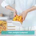 Ankou Airtight Food Storage Container - 0.32 QT （380ml Small Pop Up Food Containers With Lids, Bpa Free Stackable Container for Sugar Tea Candy- 8 Labels - Clear