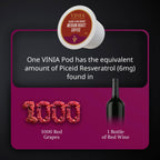 VINIA Blood Flow Energy Coffee Pods - Medium Roast Infused with Red Grape Piceid Resveratrol for Physical Energy & Mental Alertness, Compatible with K Cups Superfood Coffee, Full-Bodied, 30 Ct