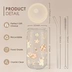 Western Cowgirl 16oz Can Glass Tumbler with Acrylic Lid & Straw, Iced Coffee Cup for Women, Aesthetic Cups Gifts for Birthday Christmas