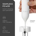 Rechargeable Milk Frother Handheld, Coffee Frother Handheld with USB-C Charging Stand, Electric Drink Mixer Handheld, Mini Electric Whisk Frother for Coffee, Matcha, etc