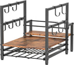 HOOBRO K Cup Holder, Coffee Pod Organizer for Counter, 70 Capacity Pods Storage Organizer, Coffee Maker Stand with Mug Rack, Coffee Station for Syrup, Rustic Brown and Black BF03CR01