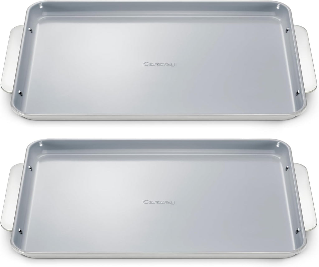 Caraway Non-Stick Ceramic Large Baking Sheet Sheet - Naturally Slick Ceramic Coating - Non-Toxic, PTFE & PFOA Free - Perfect for Baking, Roasting, and More - Large (18" x 13") - Gray