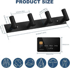 VAEHOLD Hat and Coat Wall Mount Rack - 4 Hooks for Robes, Bags, Keys, and Towels - Bathroom Towel Hanger Organizer -Black